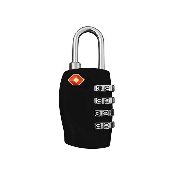 GoGreen Power 4 Digit Combination Padlock in Black - TSA Approved