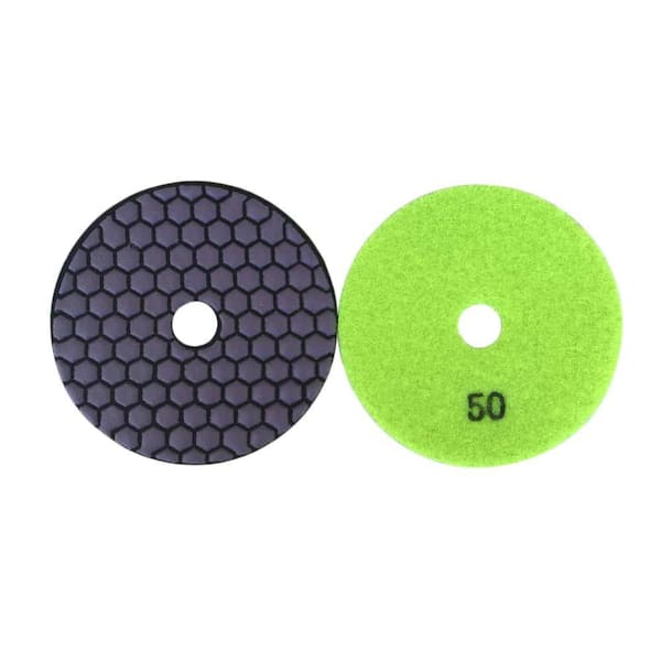 EDiamondTools 4 in. Dry Diamond Polishing Pad Set for Stone and