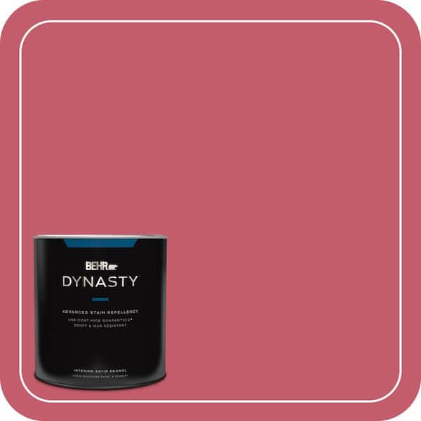 BEHR DYNASTY 1 qt. #MQ4-01 Candy Drop One-Coat Hide Satin Enamel Stain-Blocking Interior Paint and Primer