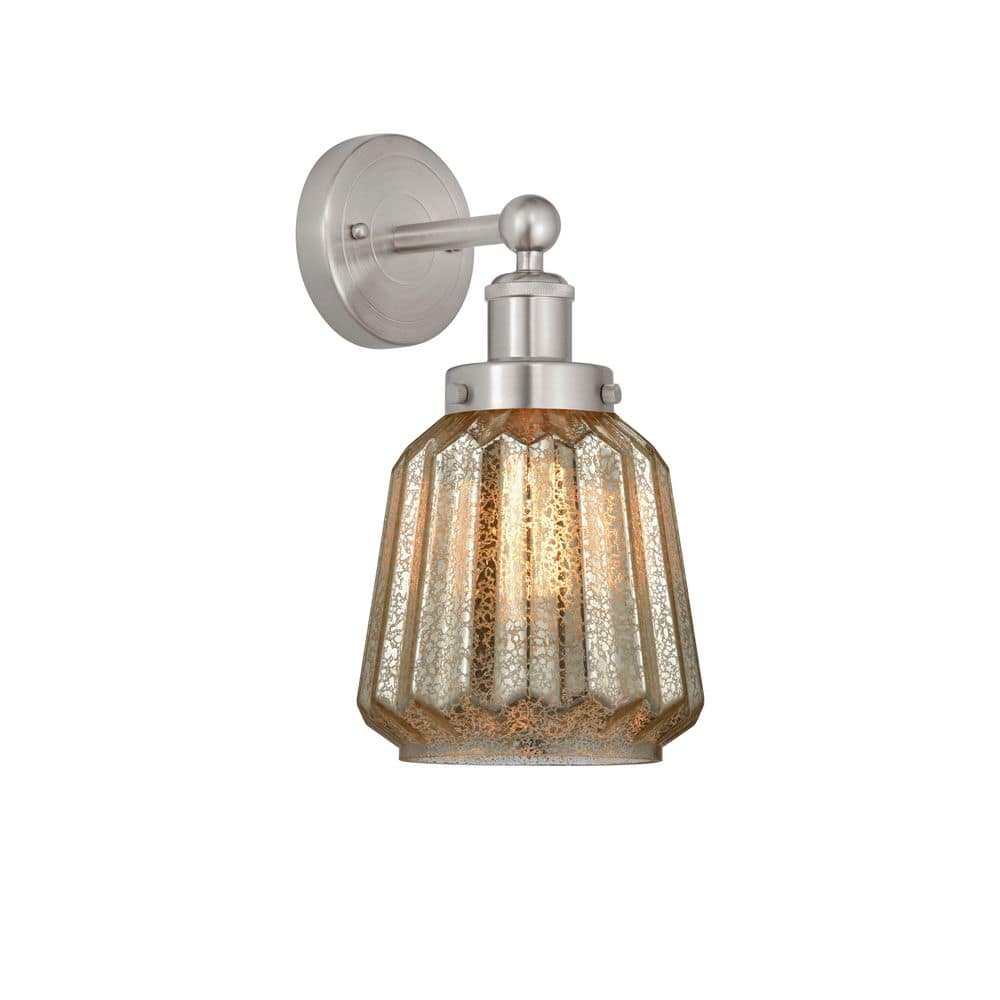 Chatham 1-Light Brushed Satin Nickel Wall Sconce with Clear Glass Shade price history on PriceWatchPro