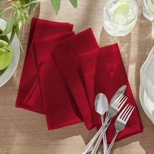 SET OF 4 APRIL CORNELL 24 CLOTH NAPKINS FRENCH PAISLEY RED 100