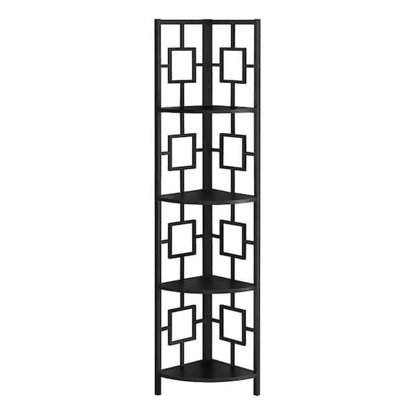 Black Corner Bookcase HD3610 The Home Depot   Black Bookcases Bookshelves Hd3610 64 600 