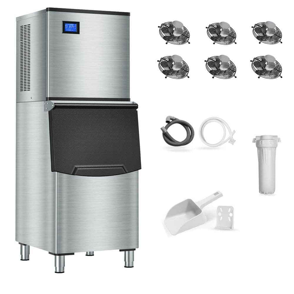 22 in. 156 Ice Cubes/Cycle 440LB/24H Split Commercial Ice Maker Machine 2-Packages in Stainless Steel