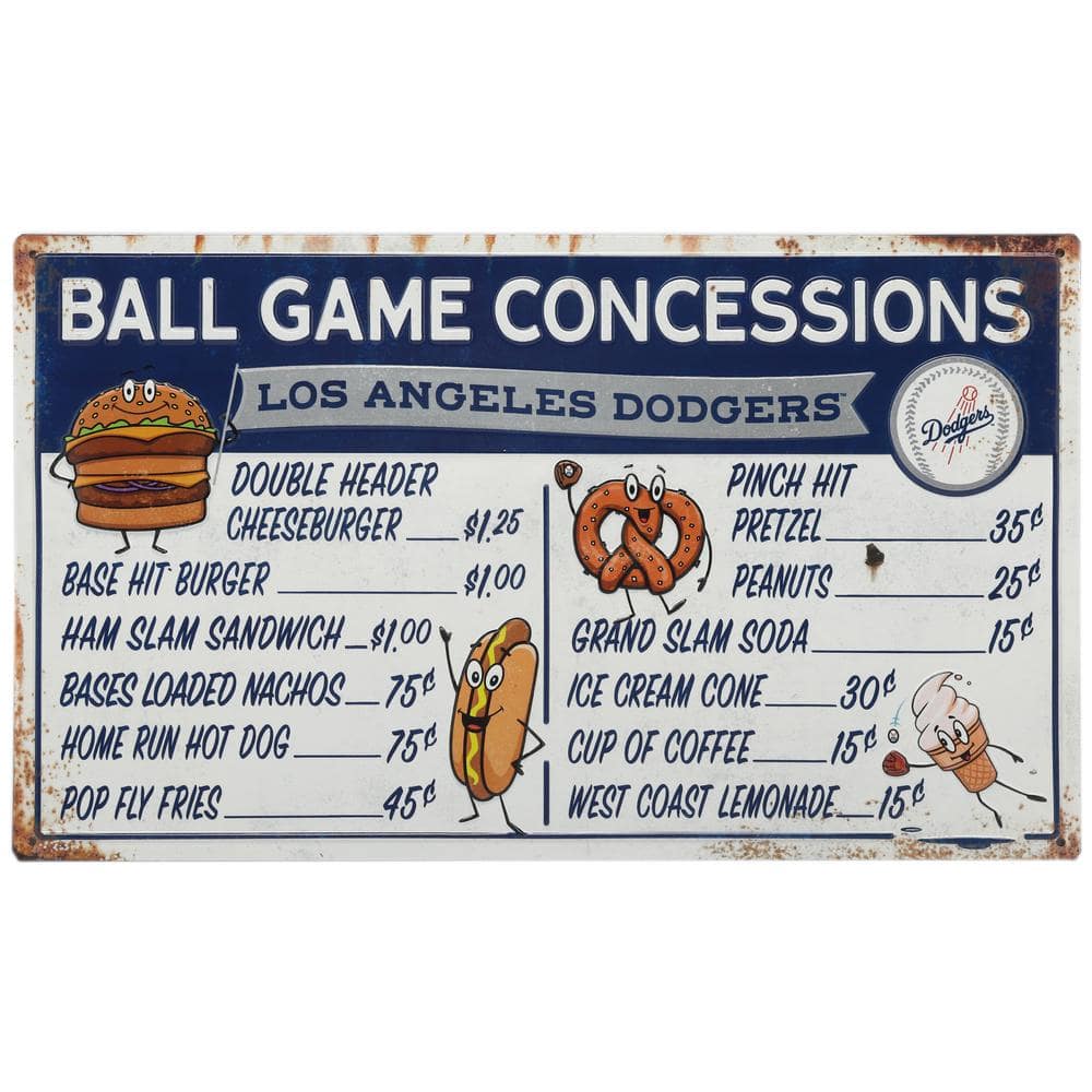 Open Road Brands Los Angeles Dodgers Ball Game Concessions Metal Sign, Blue -  90182720-S