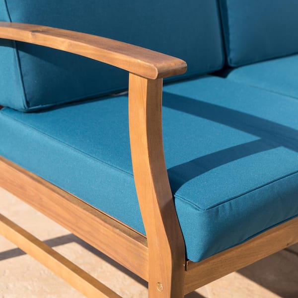 9 Piece Wood Outdoor Sectional Set, Teak Wood Outdoor Furniture Sectional