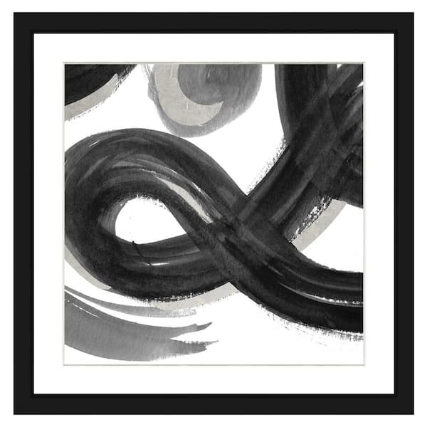 Vintage Print Gallery 22 in. x 22 in. Black and white abstract II Framed Archival Paper Wall Art