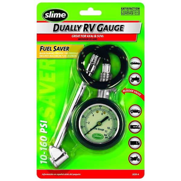 Unbranded Slime 10-160 psi Dual Head Dial Gauge with Hose, Carded