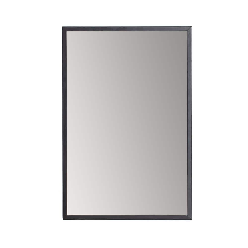 Evri Rectangular Wall Mirror Black - Brewster: 16x24, Metal Frame, Wall-Mounted, Modern Decor