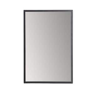 16 in. W x 24 in. H Evri Rectangular Frameless Black Modern Mirror