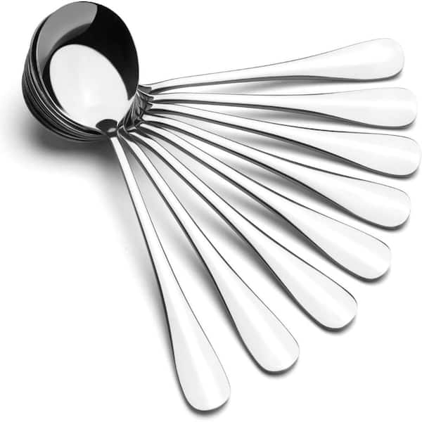Set of 16 Heavyweight Stainless Steel Soup Spoons with Mirror Finish and Comfortable Design