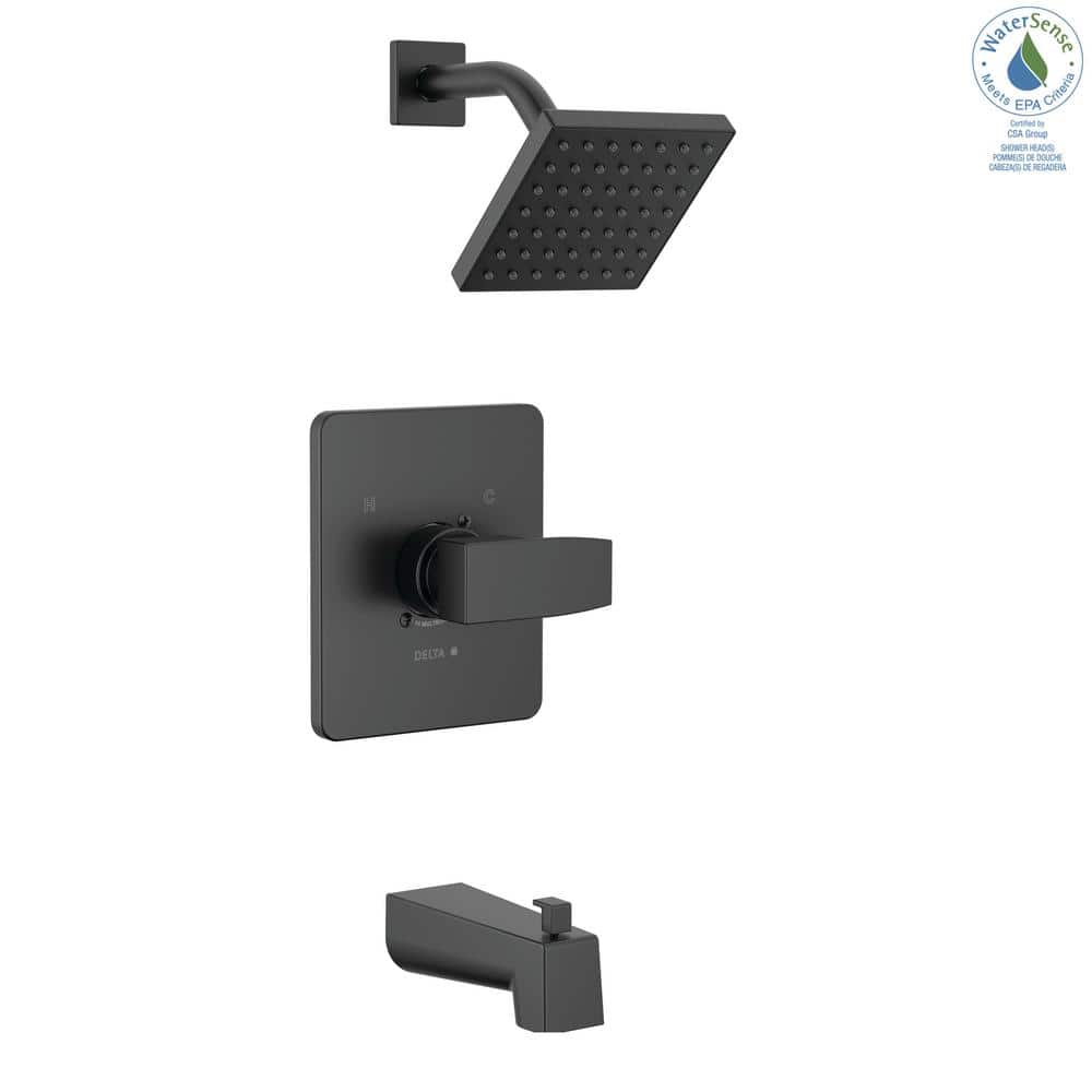 Matte Black Modern Single Function Wall Mounted Tub & Shower Trim Kit