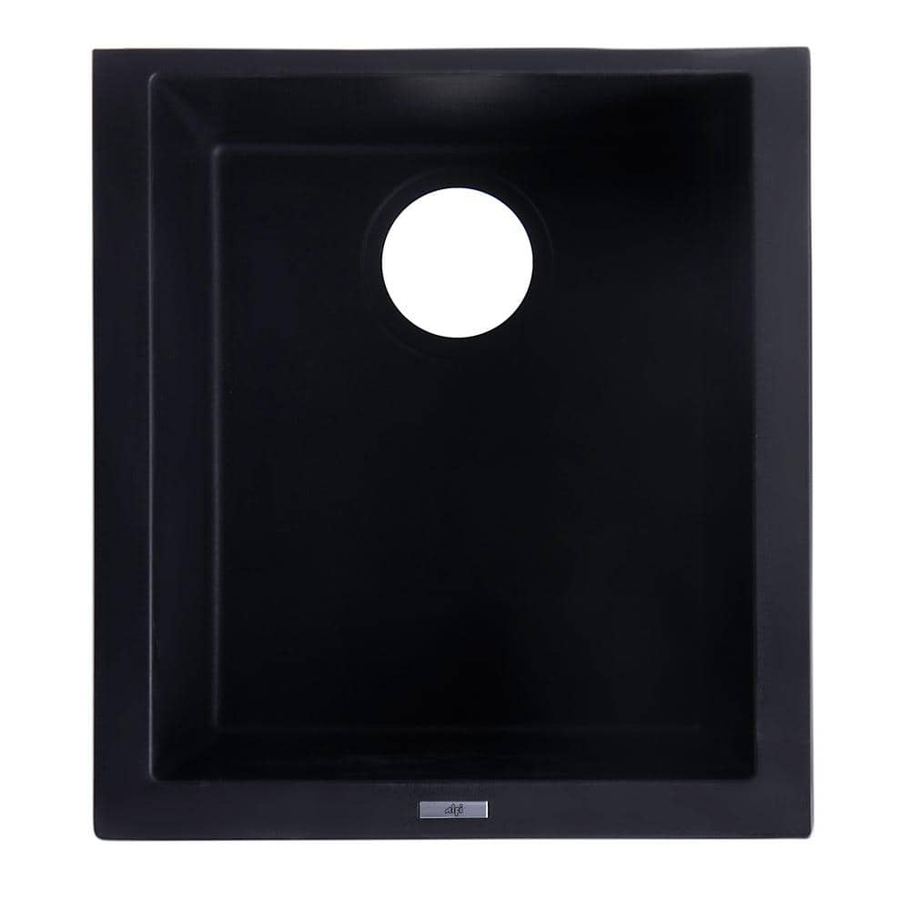 Black Granite Composite Undermount Single Bowl Kitchen Sink