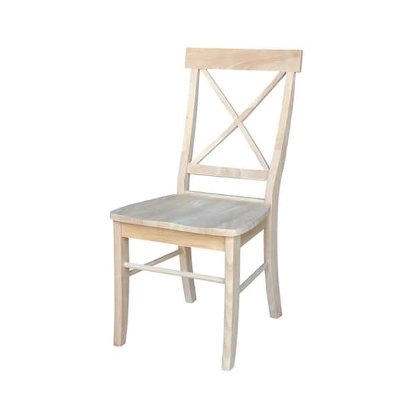 Alexa Unfinished Wood X-Back Dining Chair (Set of 2)