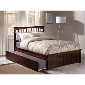 Mission Walnut Queen Bed with Matching Footboard and Twin XL Trundle