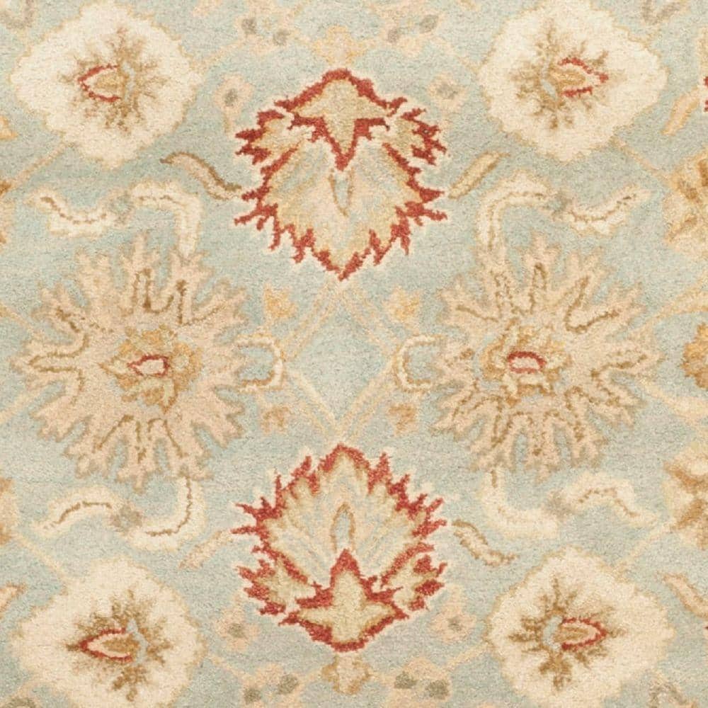 Handmade Blue Wool Tufted Area Rug, 54" x 18"