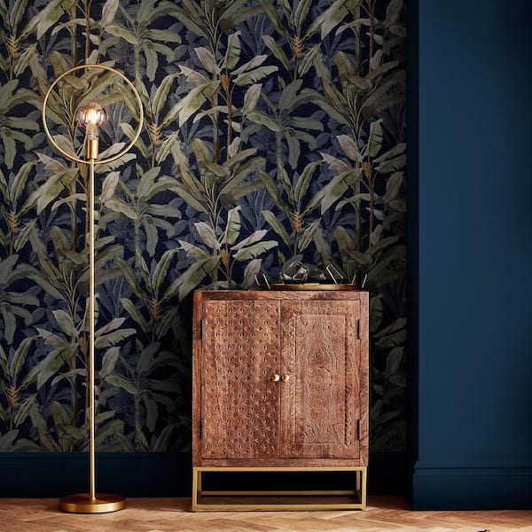Borneo Midnight Navy Wallpaper
