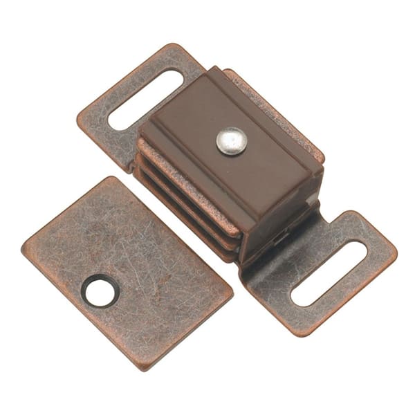 HICKORY HARDWARE Catches 2 in. (51 mm) Statuary Bronze Double Magnetic Catch (25-Pack)