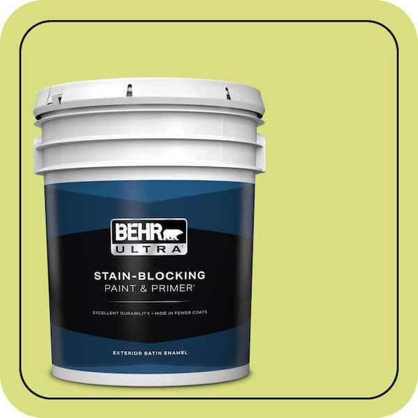BEHR ULTRA 5 gal. #410B-4 Carolina Parakeet Satin Enamel Exterior Paint & Primer