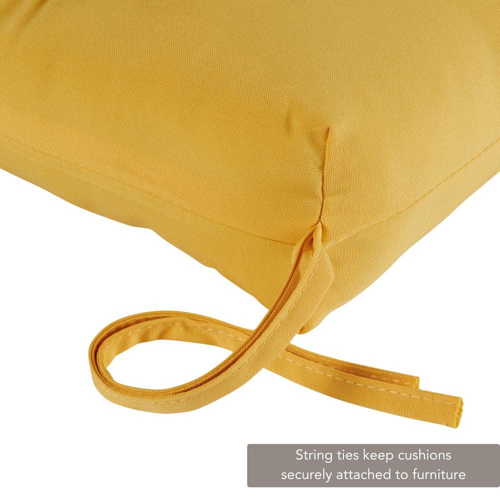 Sunbeam Yellow 44"x17" Plush Tufted Outdoor Bench Cushion