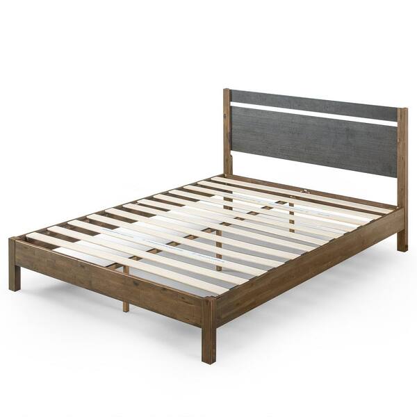 Zinus Stefan 12 In King Wood Platform Bed With Headboard Hd Swpbbh S12k The Home Depot