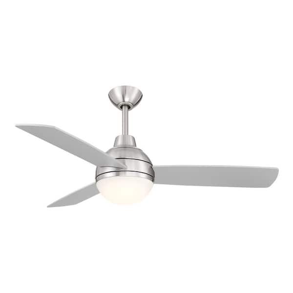Blaketon 46 in. Indoor/Covered Outdoor Brushed Nickel Modern Ceiling Fan with Tunable LED and Remote Control Included