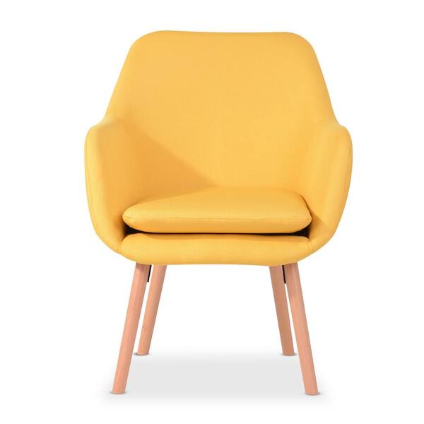 Utopia 4niture Clarisse Yellow Fabric Accent Chair HA0000600015385