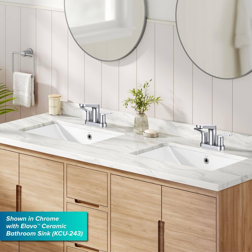 Indy Matte Black Dual Handle Bathroom Faucet with Pop-Up Drain