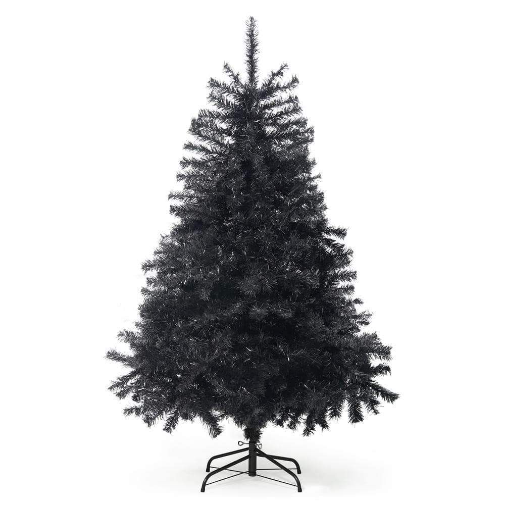 4.5 ft. Black Unlit Pre-Hinged Spruce Artificial Christmas Tree with 398-Branch Tips and Foldable Stand price history on PriceWatchPro
