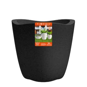 17 in. Tryas Large Black Plastic Decorative Pot (17 in. D x 16.5 in. H)