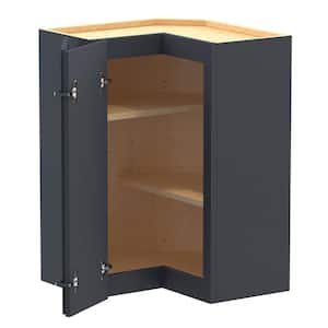 Grayson 21 in. W x 21 in. D x 30 in. H in Deep Onyx Painted Plywood Assembled Wall Kitchen Corner Cabinet w Adj Shelves