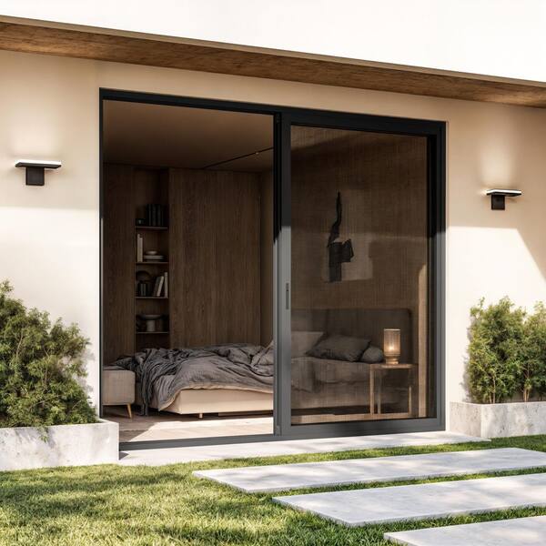 TEZA DOORS Teza 155 Series 120 in. x 96 in. Matte Black Universal