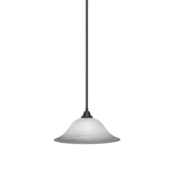 Unbranded Sparta 100-Watt 1-Light Matte Black Bowl Mini Pendant Light with Glass Shade