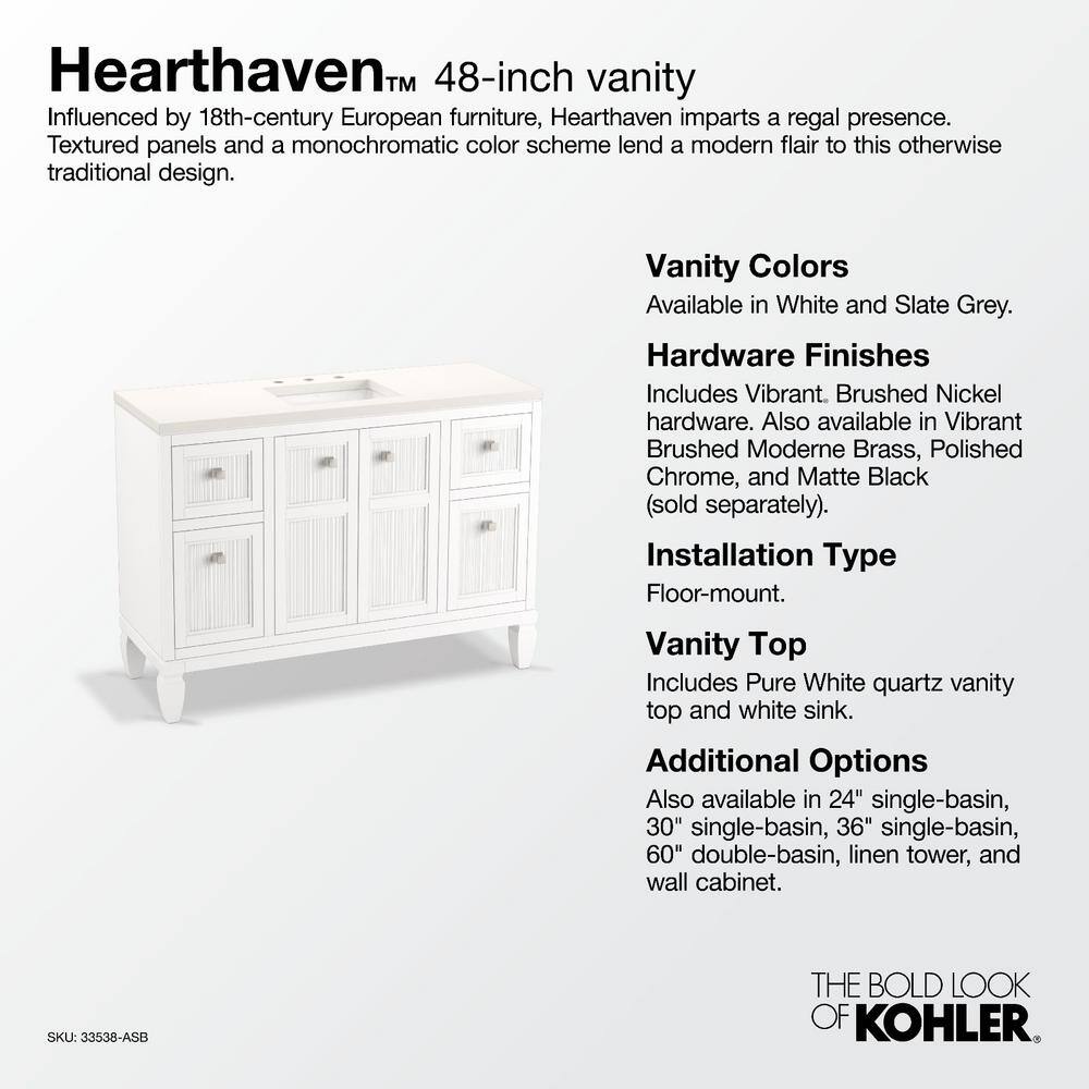 Slate Grey 48-Inch MDF Bathroom Vanity with Quartz Top