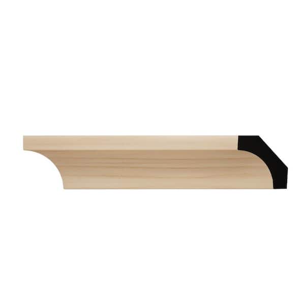 WM86 1.19 in. D x 1.19 in. W x 6 in. L Wood (Alder) Crown Moulding Sample