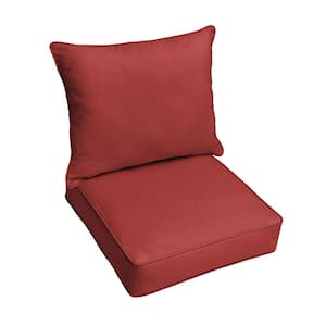 27 x 30 x 26 Deep Seating Indoor/Outdoor Pillow and Cushion Chair Set in Sunbrella Cast Pomegranate