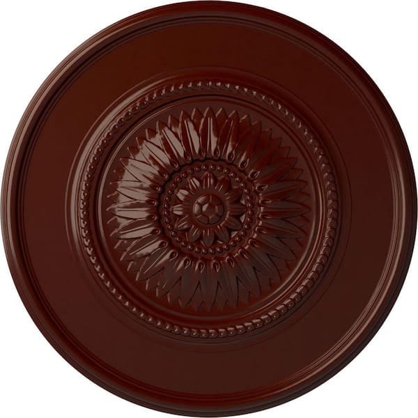 Ekena Millwork 29-3/4" x 1-1/2" Wigan Urethane Ceiling Medallion, Brushed Mahogany