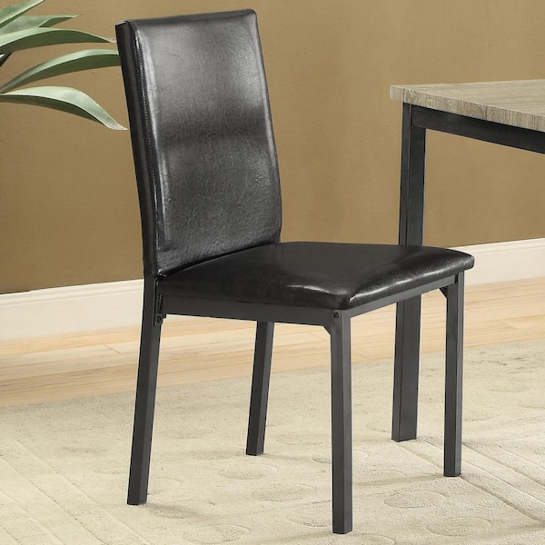 Garza Group Black Leatherette Dining Chair (Set of 2)