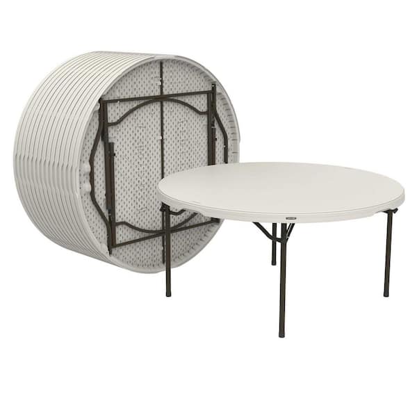 Lifetime 60 in. Almond Plastic Stackable Folding Banquet Table (Set of 15)