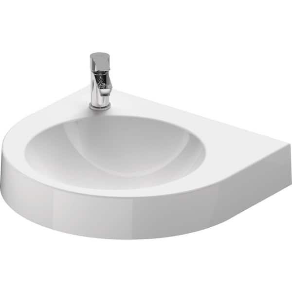 Duravit Architec 5.88 in. Wall-Mounted Corner Bathroom Sink in White