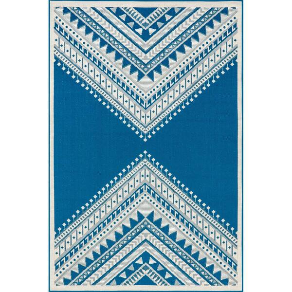 Reviews for nuLOOM Landry Aztec Teal 5 ft. x 8 ft. Indoor/Outdoor Area ...