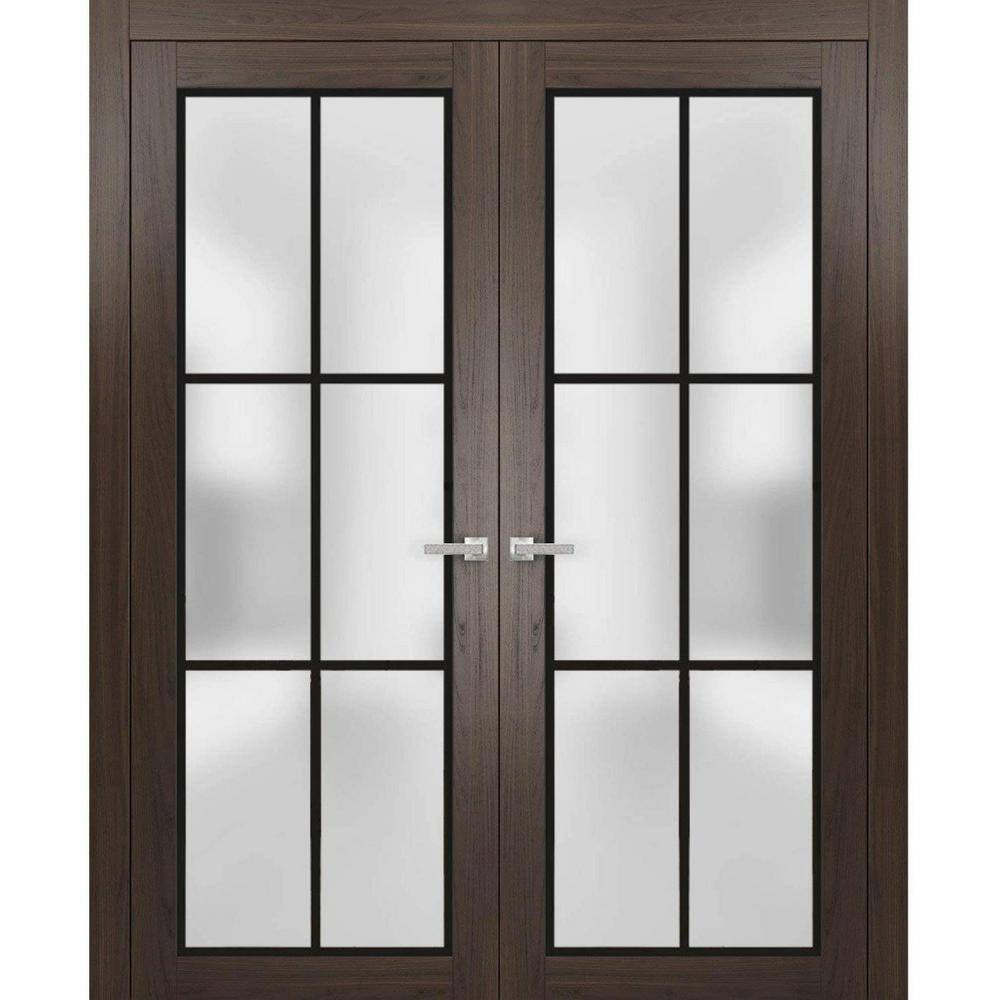 72 in. x 80 in. 2 Panel Chocolate Ash Finished Solid Wood Sliding Door with Hardware price history on PriceWatchPro