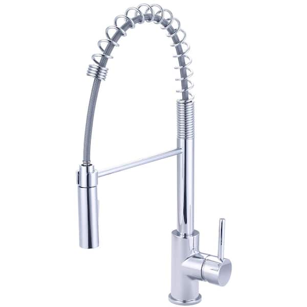 OLYMPIA i2v Single Handle Pre-Rinse Spring Pull Down Sprayer Kitchen Faucet in Polished Chrome