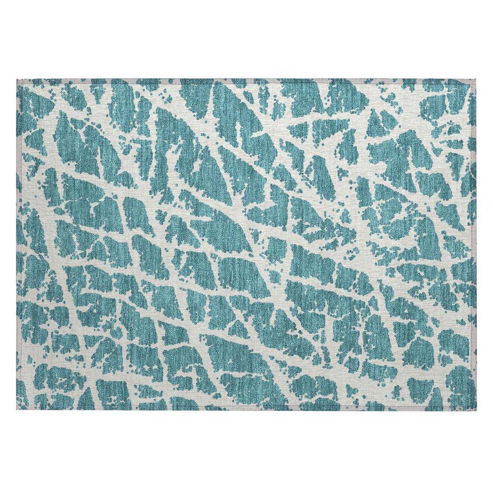 Teal 2 ft. x 3 ft. Abstract Indoor/Outdoor Area Rug price history on PriceWatchPro