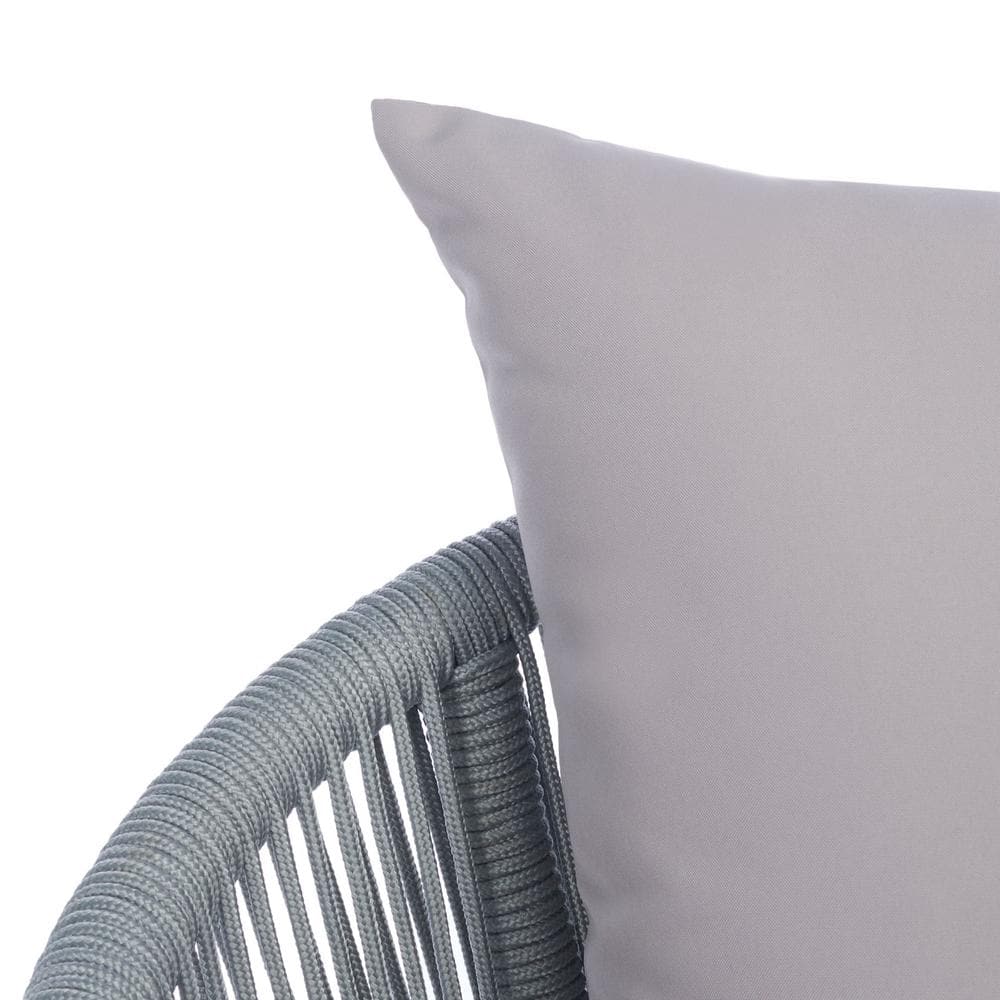 Belmi Gray 4-Piece Rope and Wicker Outdoor Living Set