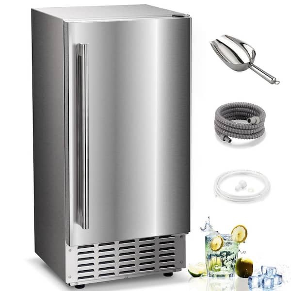 14.96 in. W 66 lb. Nugget Ice per Day Under-counter or Freestanding Commercial Ice Maker in Stainless Steel Silver