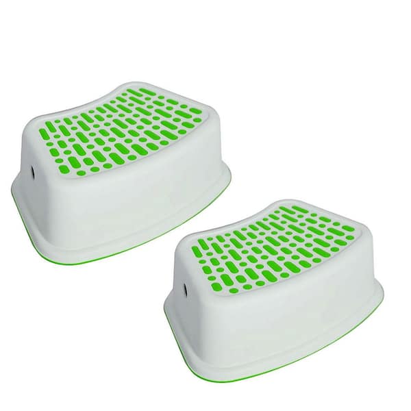 Amucolo 5.12 in. Green Lightweight Anti-Slip Plastic Toilet Stools Step Stools for Potty Training (Set of 2)