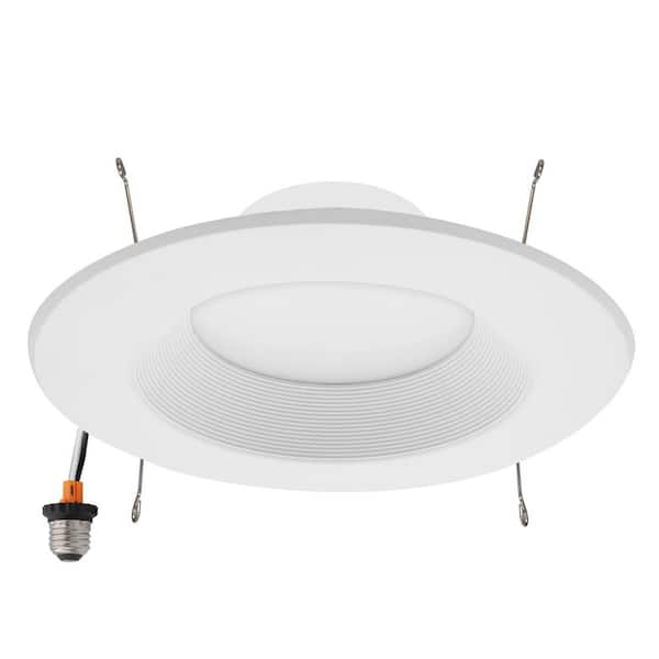 Maxxima 6 in. 5 CCT Retrofit Recessed Dimmable LED Downlight, Color Selctable 2700K-5000K, with E26 Quick Connect, 1300 Lumens
