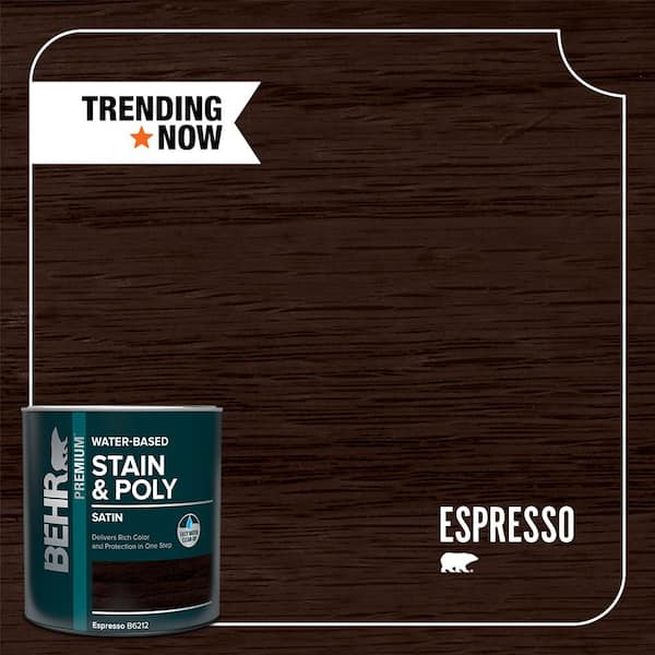 BEHR 1 qt. #TIS-312 Espresso Satin Semi-Transparent Water-Based Interior Stain and Poly in One