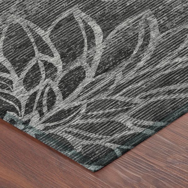 Chantille Machine Washable Indoor/Outdoor Abstract ACN2789 Black 5 ft. x 7 ft. 6 in. Area Rug