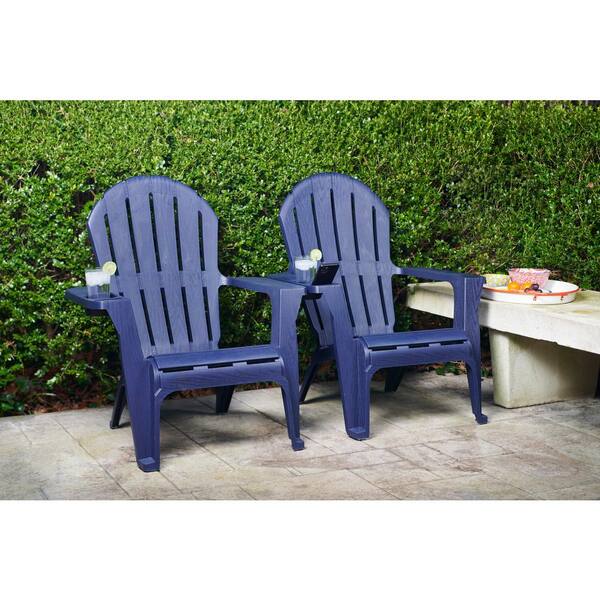 Stylewell Midnight Blue Plastic, Colored Plastic Adirondack Chairs Home Depot